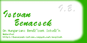 istvan benacsek business card